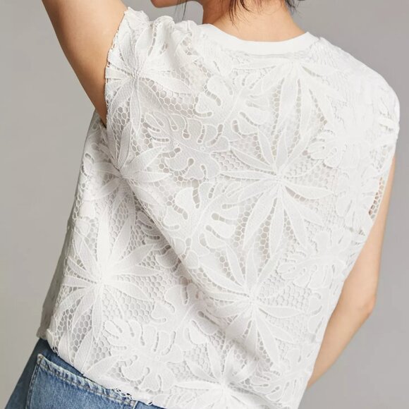 NWT Anthropologie Corey Lynn Calter White Tina Lace Blouse - Picture 3 of 15